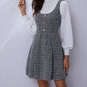 Shein Tweed A-Line Dress Fall 🍁 Sz 12 /XL